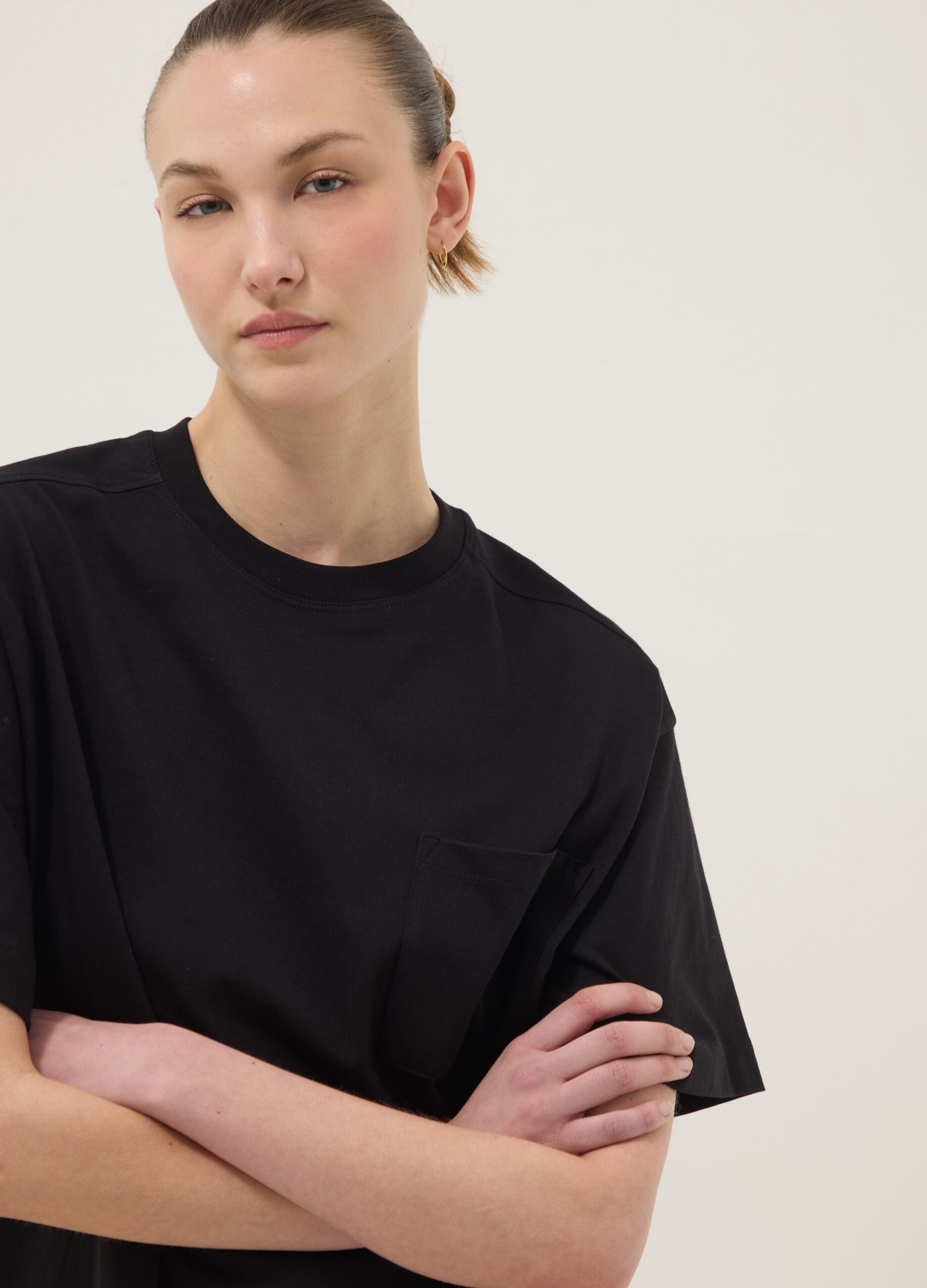 Black pure cotton relaxed-fit dress