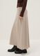 Beige satin skirt with regular fit and elastic waist_3