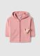 Baby girl's regular fit pink cotton sweatshirt with toy_0