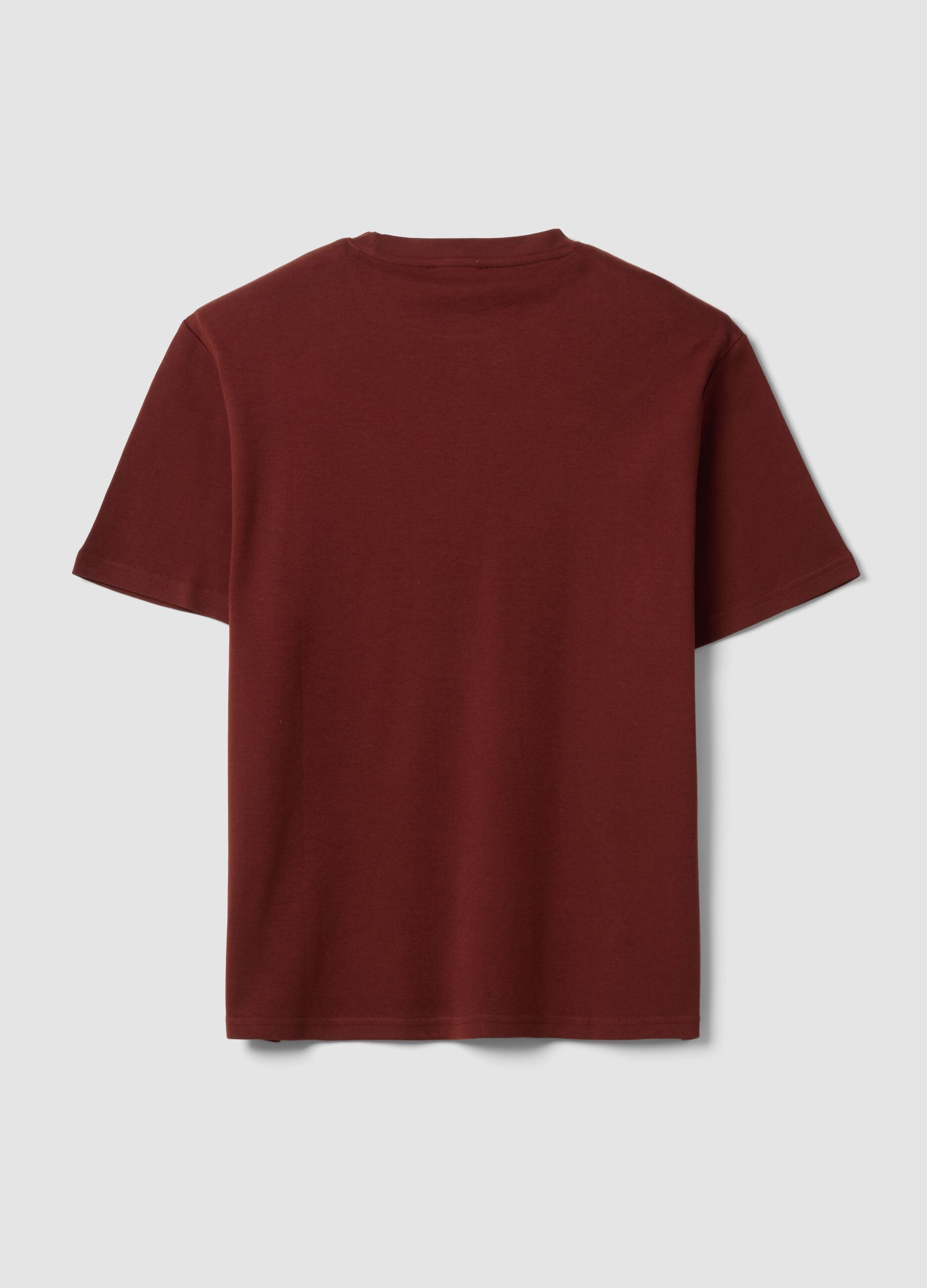 Red pure cotton relaxed-fit short-sleeve T-shirt