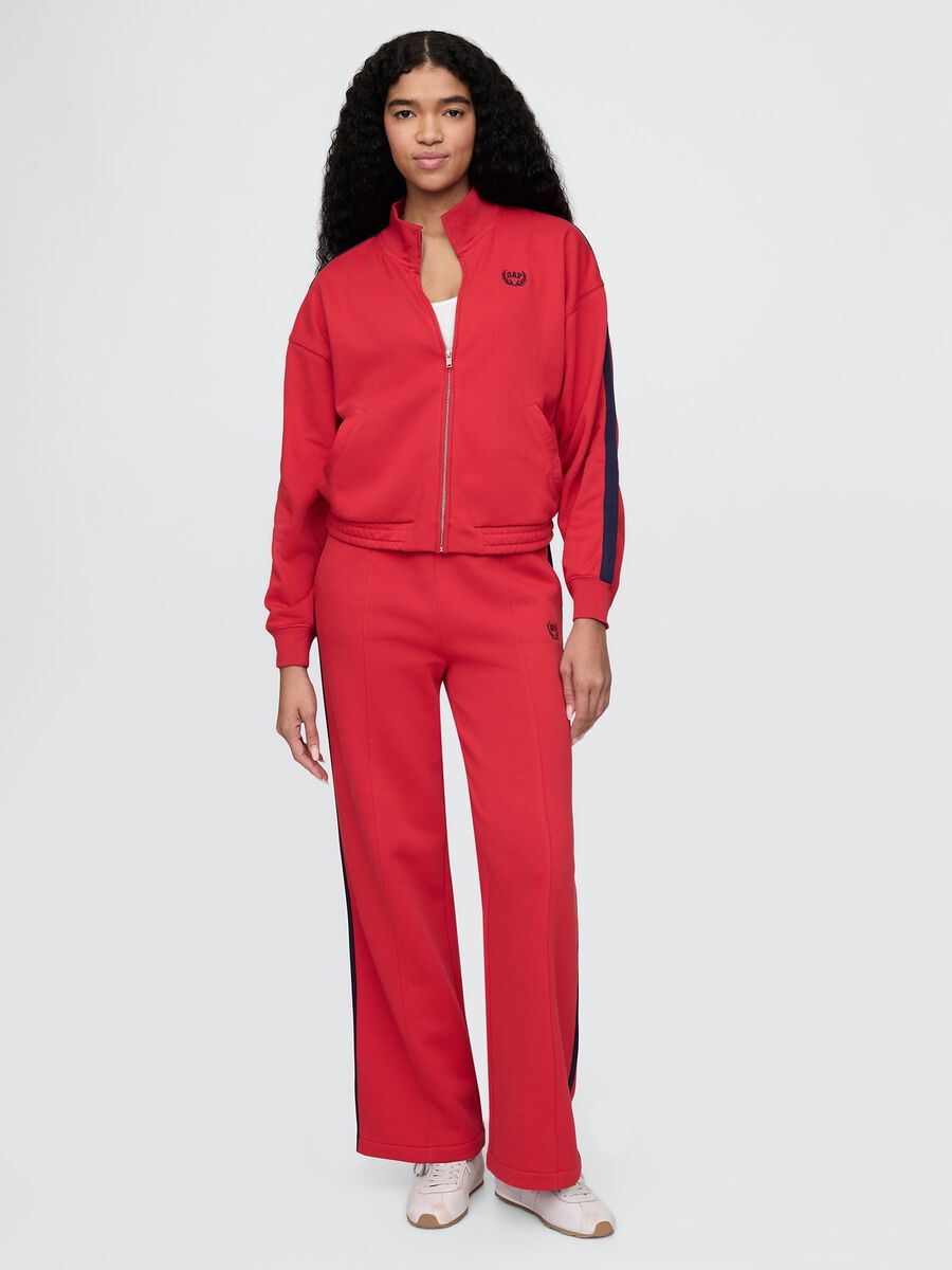 Pantaloni rossi in misto cotone con logo GAP_0