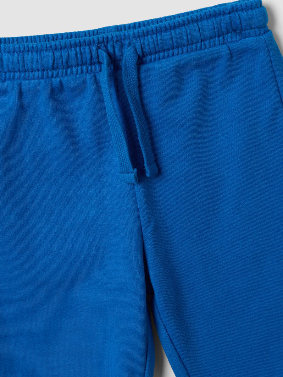 Blue pure cotton jogger set with print for boys_3