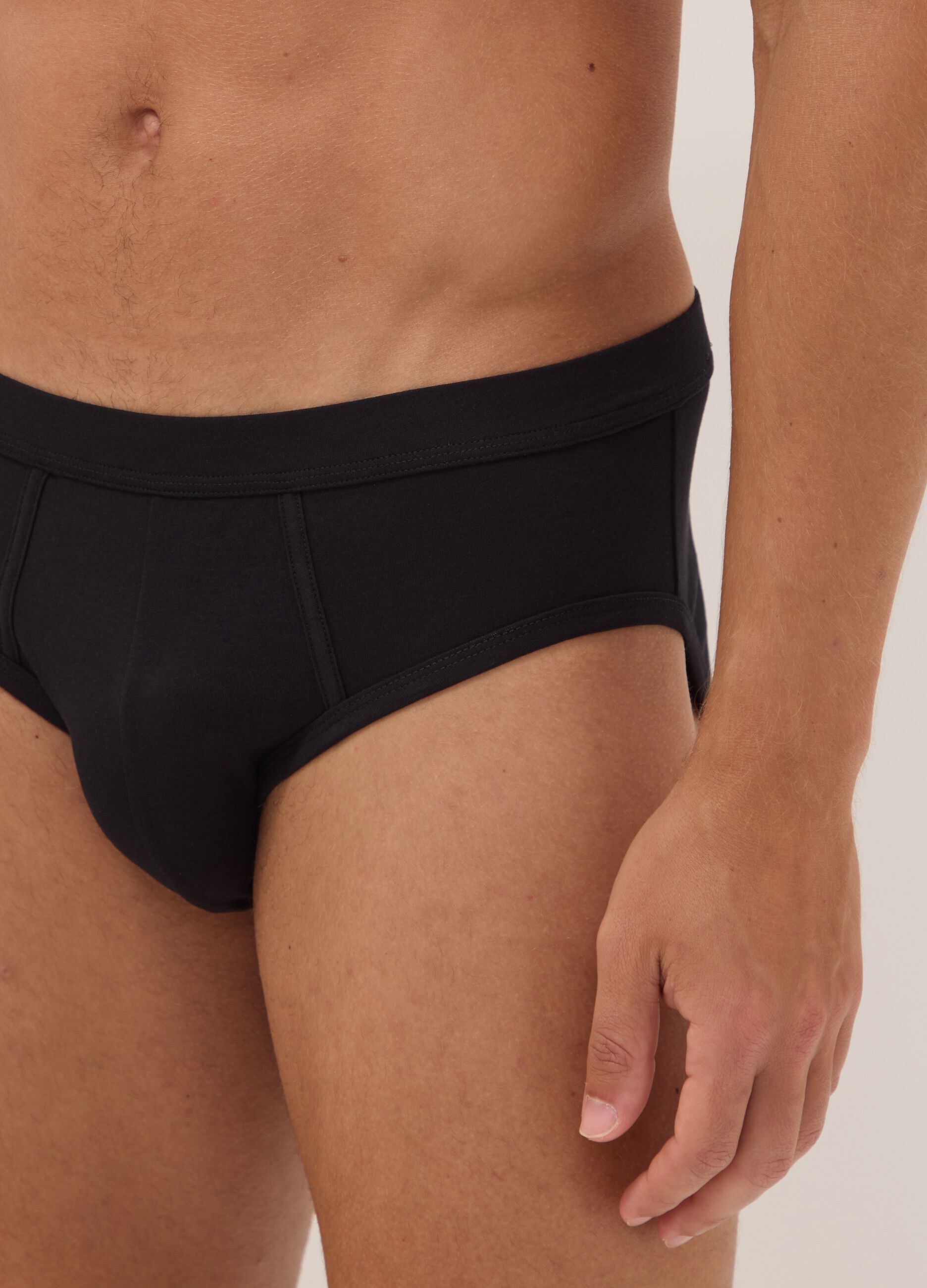 3-pack of black stretch extra-fine cotton briefs