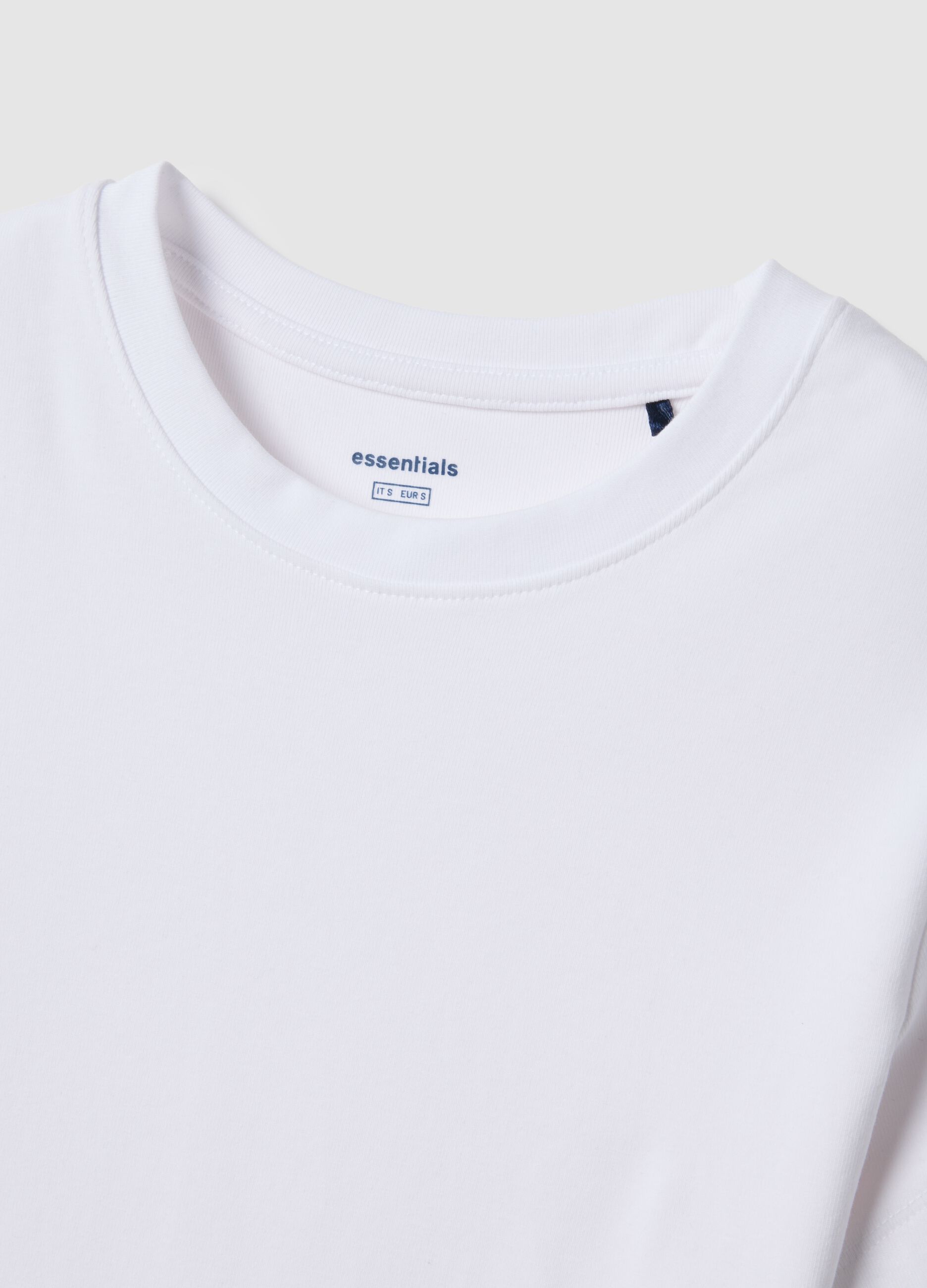 White slim fit stretch cotton T-shirt