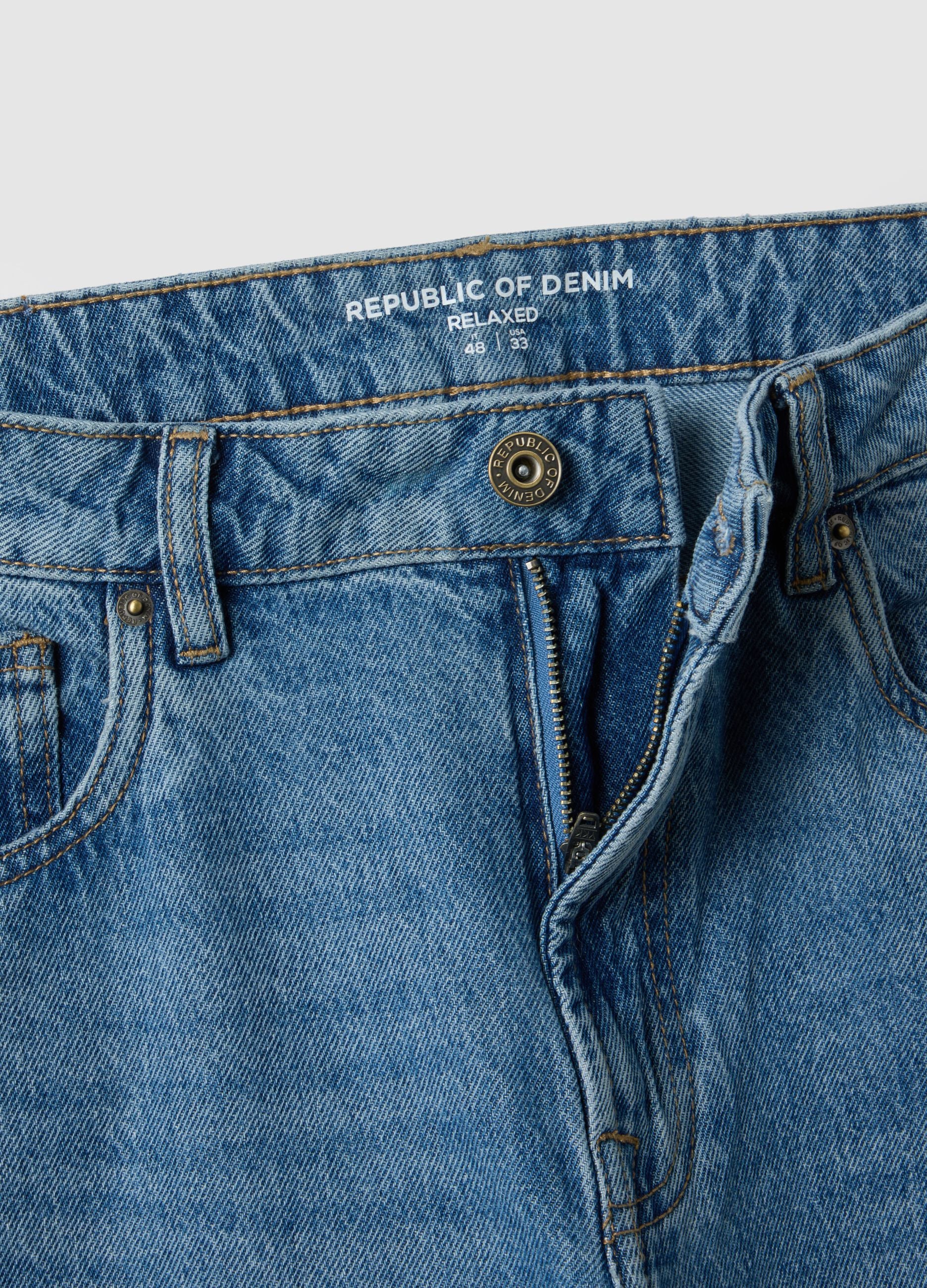 Pure Cotton Blue Denim Regular Fit Jeans