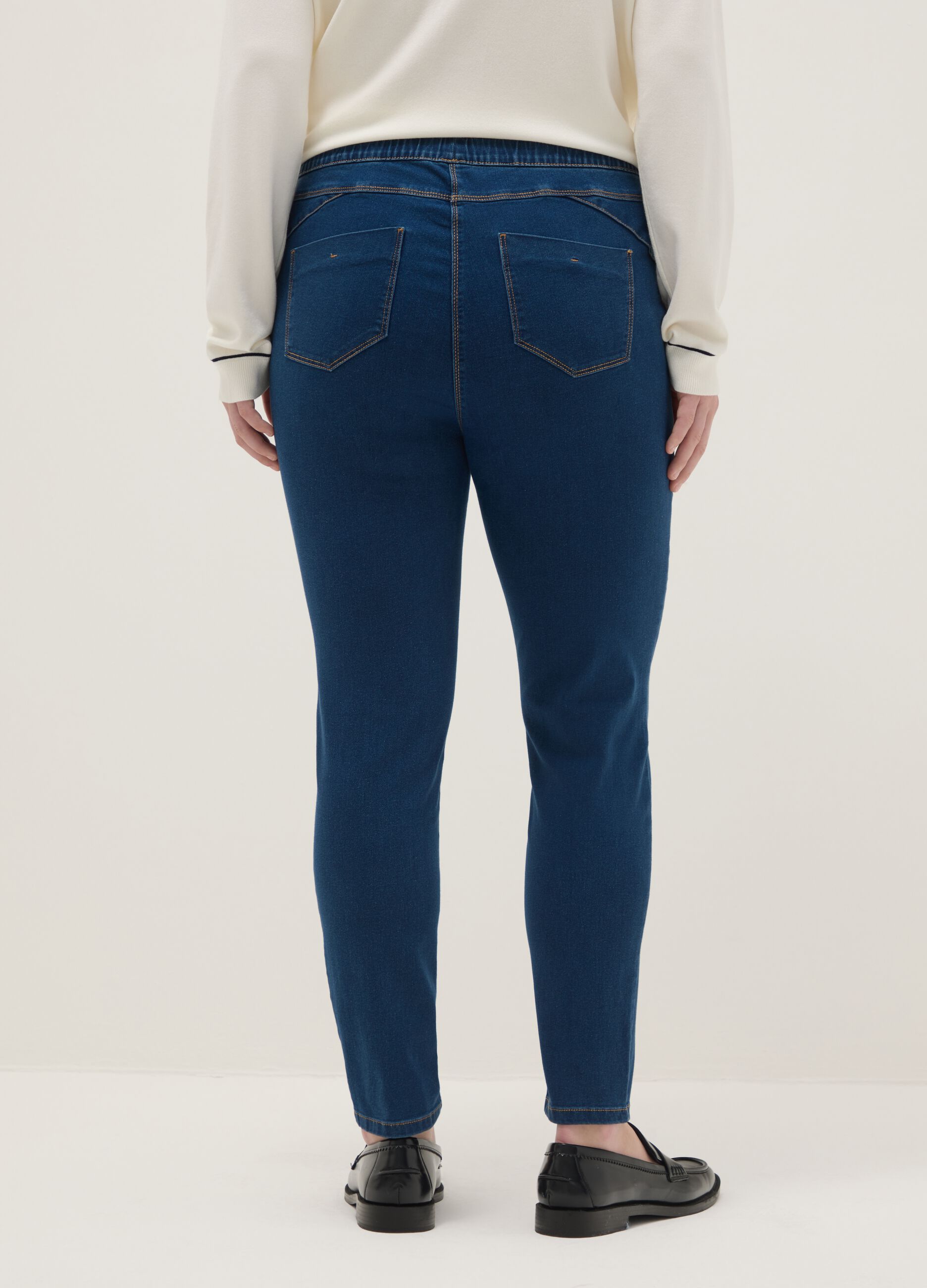 Skinny Fit Stretch Cotton Blue Trousers