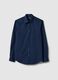 Blue Slim Fit Shirt with Classic Collar_4