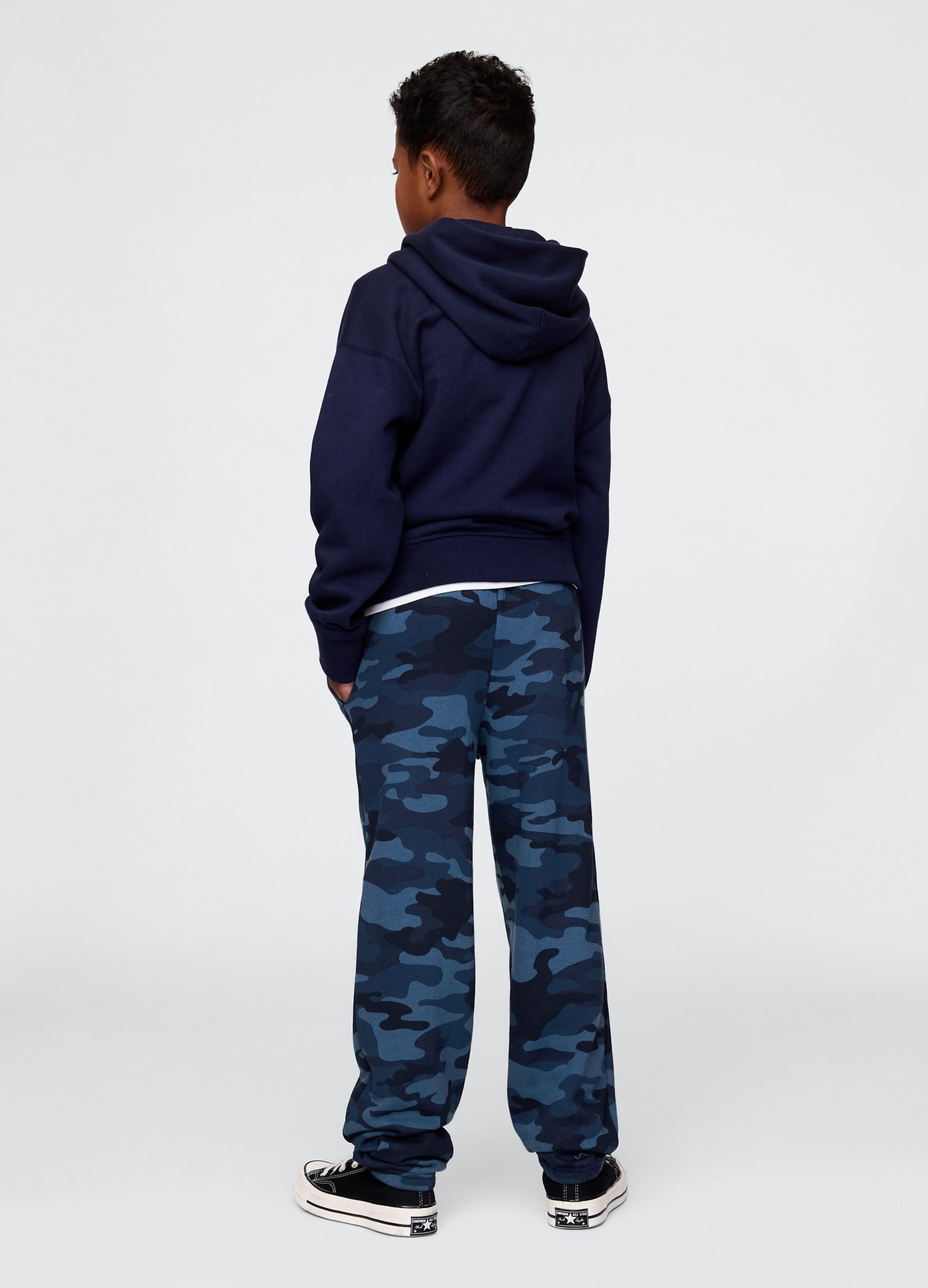 Multicolour cotton blend slim fit camouflage trousers