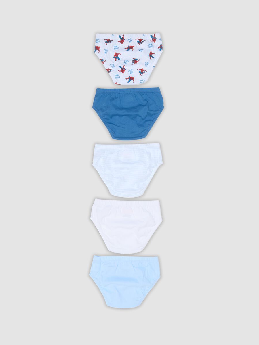 Five-pack of multicolour Spider-Man print briefs in pure organic cotton_1
