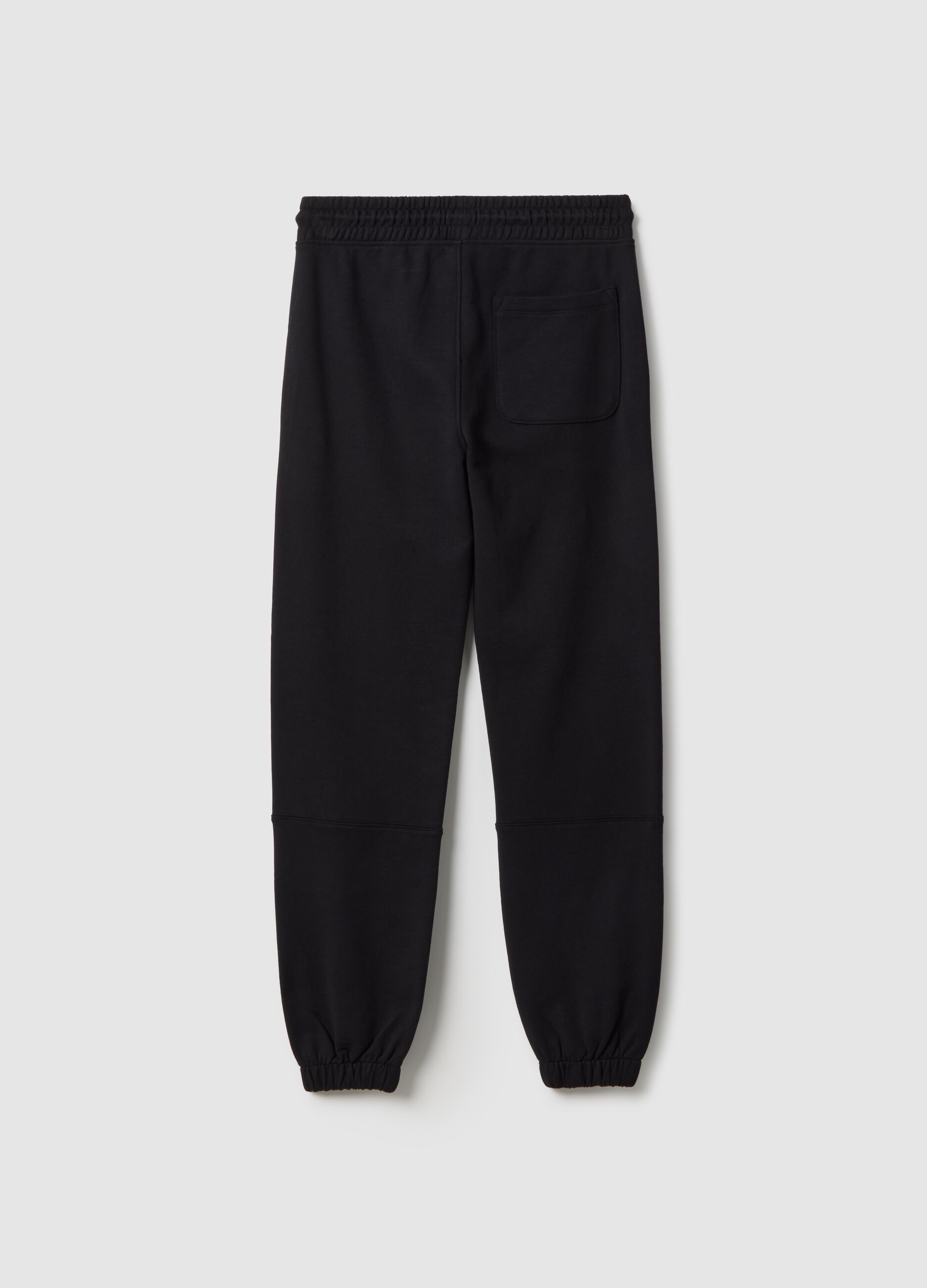 Black boy's jogger trousers in pure organic cotton regular fit