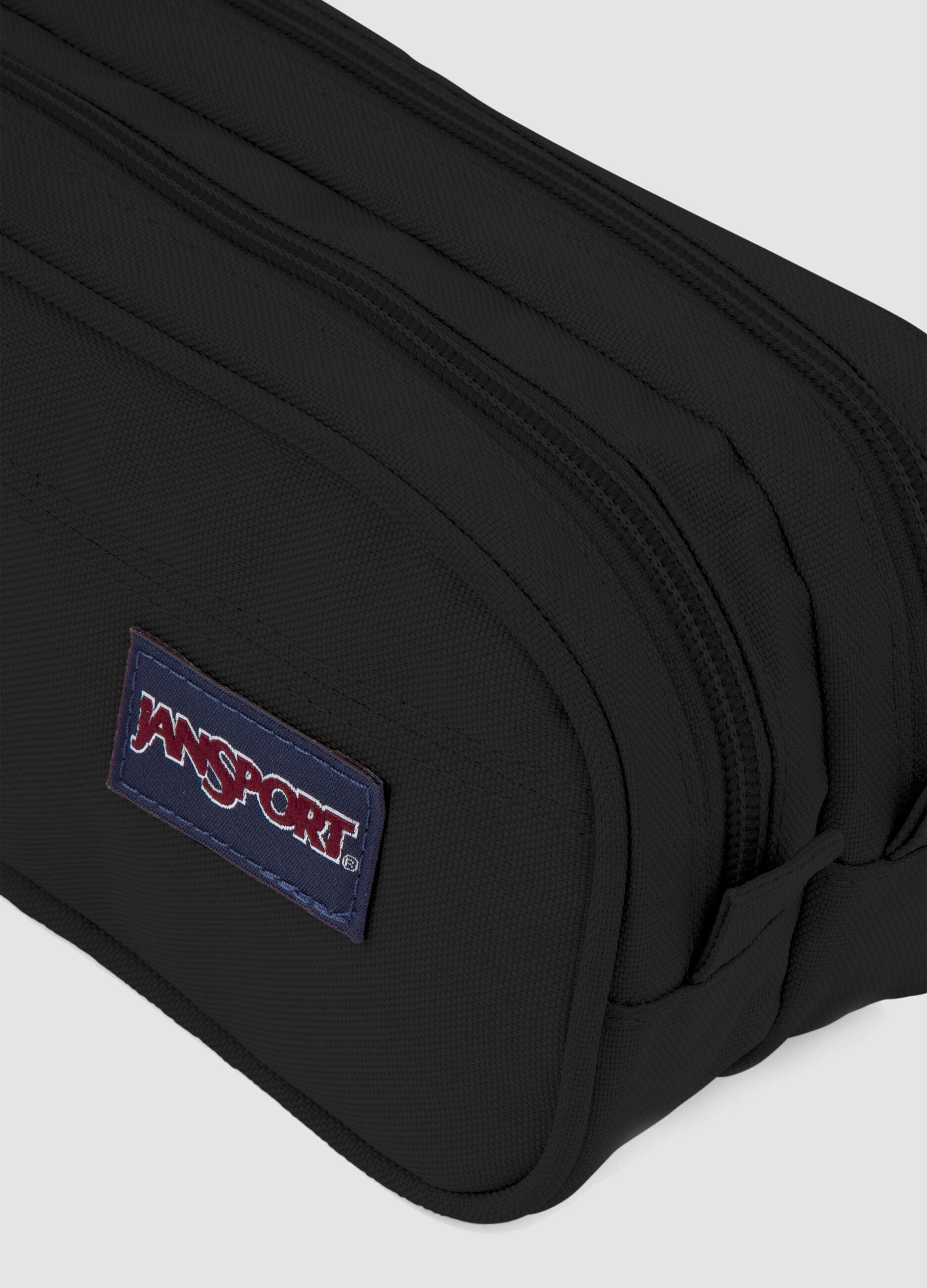 Black double-compartment pencil case