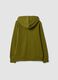 Green organic cotton hooded sweatshirt, regular fit, for boys_1