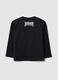 Children's black t-shirt in pure cotton with Sonic print_1