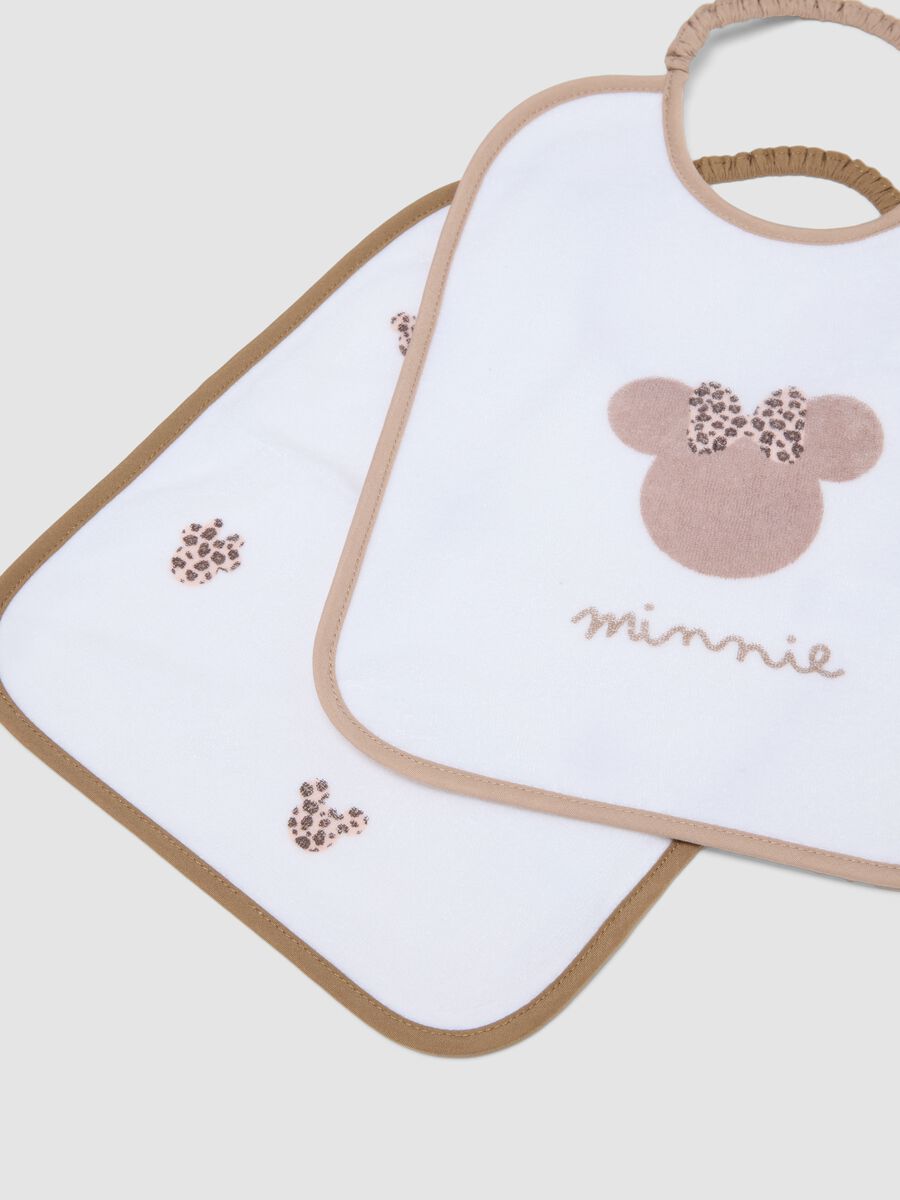 Pack of 3 multicolour Minnie print bibs in organic cotton blend_2