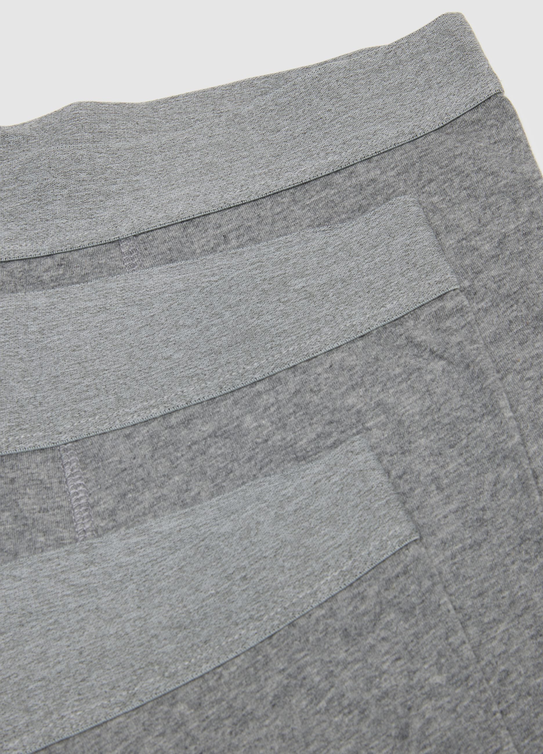 3-pack of grey midi boxer briefs in stretch organic cotton, regular fit