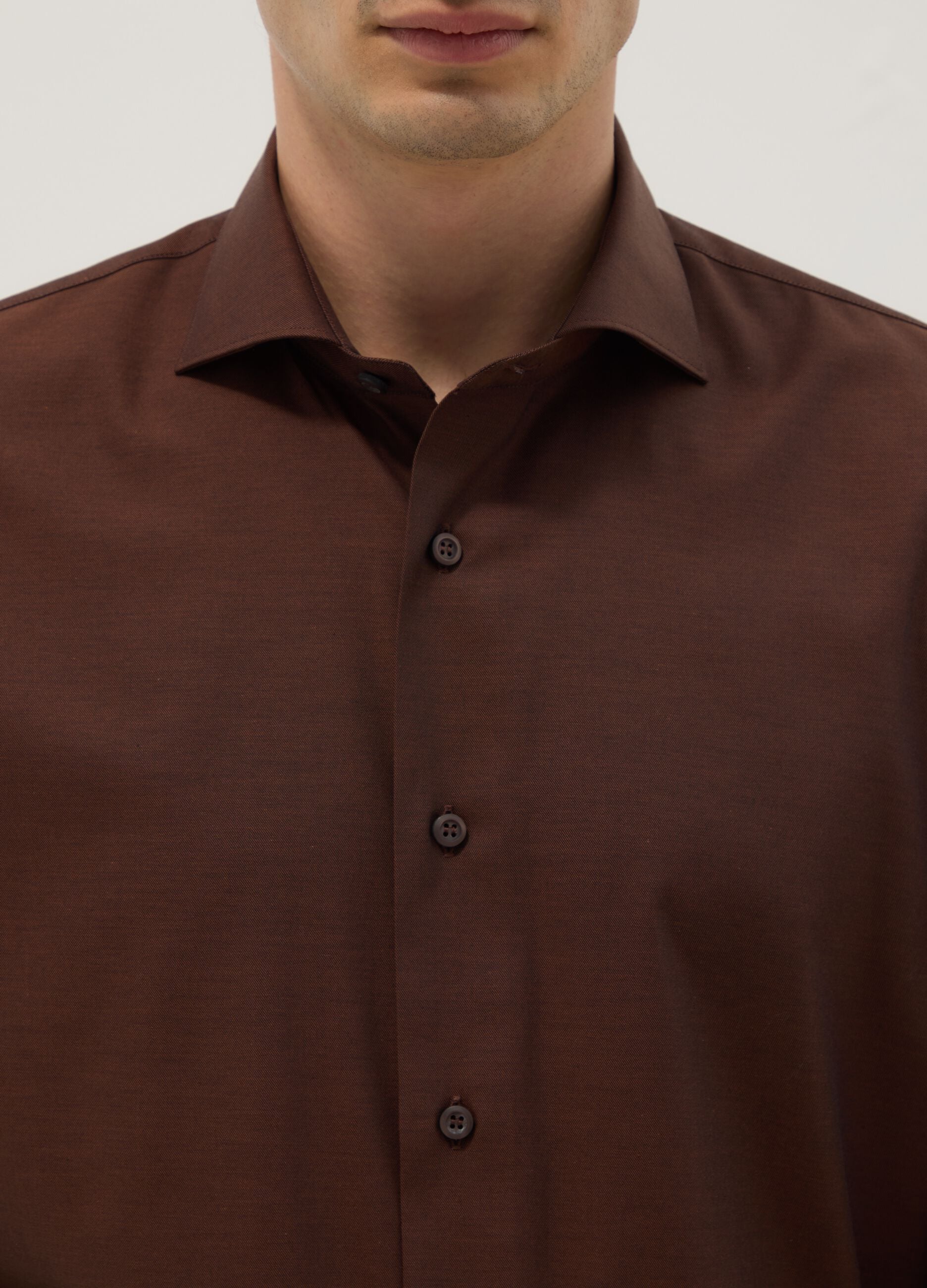 Pure cotton brown shirt regular fit easy iron