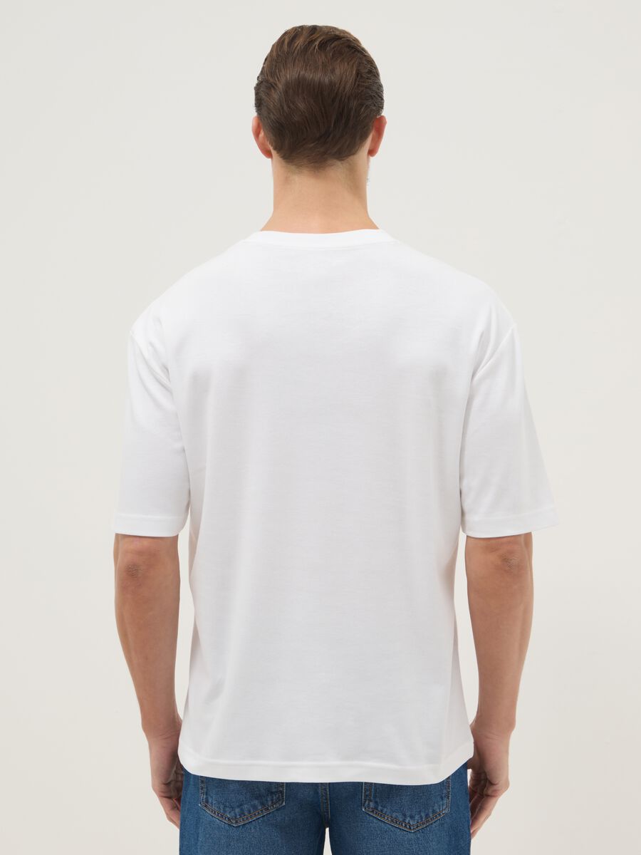 White pure cotton short-sleeve T-shirt, relaxed fit_3