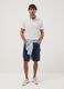 Blue regular-fit stretch cotton bermuda shorts_0