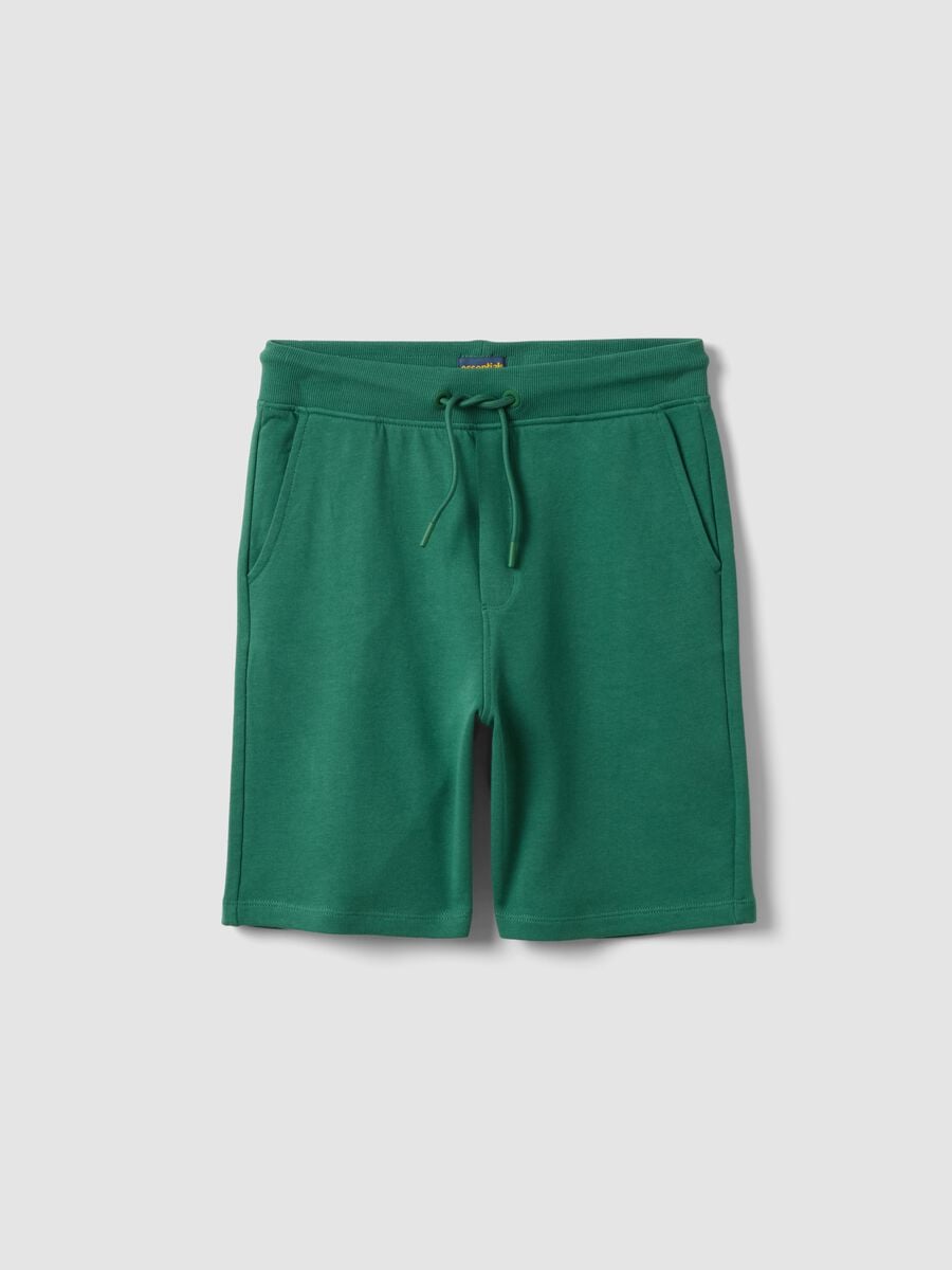 Boys&rsquo; green pure cotton shorts, relaxed fit_3