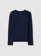 Blue stretchy viscose regular fit t-shirt_4