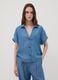Light blue pure lyocell shirt with patterned collar_0