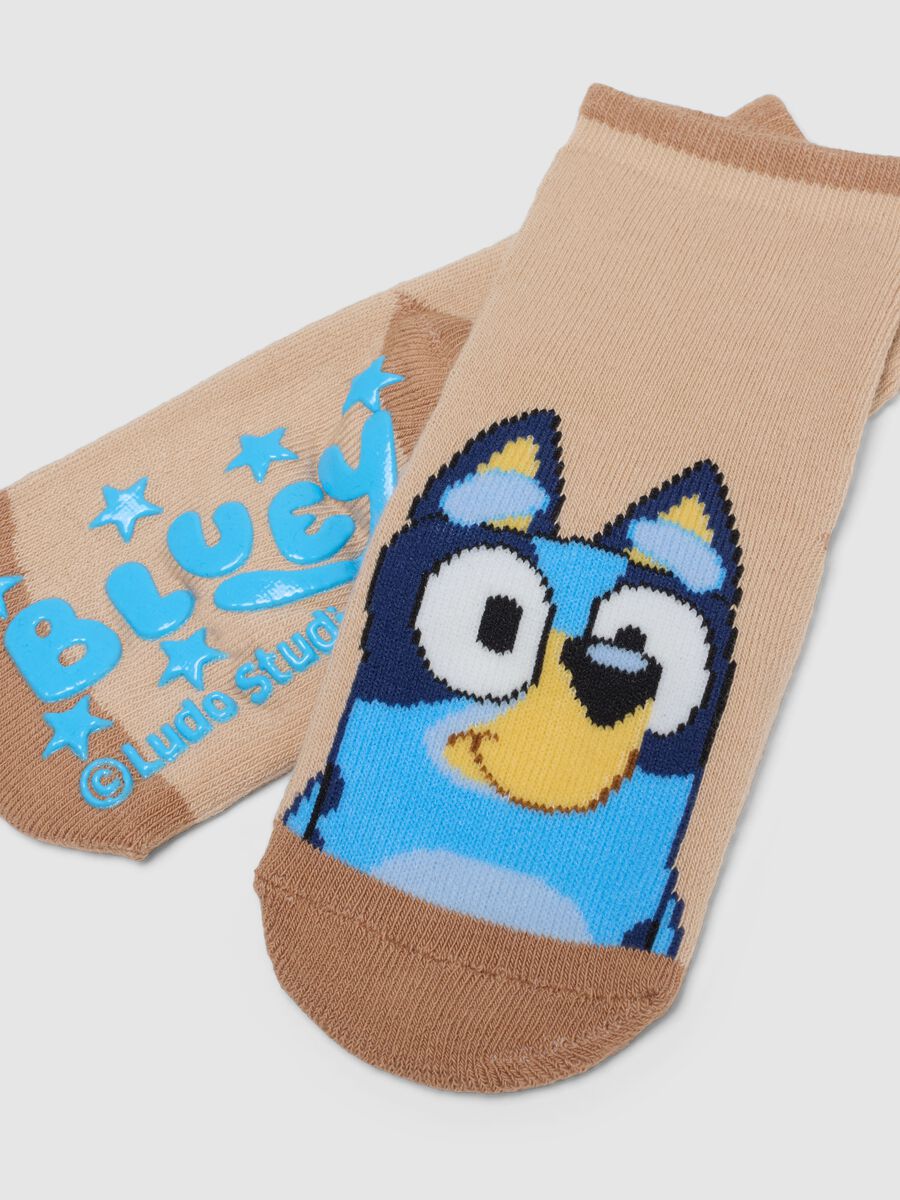 Bipack calzini in misto cotone multicolor da neonato con ricamo Bluey_2