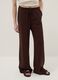 Brown viscose and linen blend joggers &ndash; relaxed fit_1