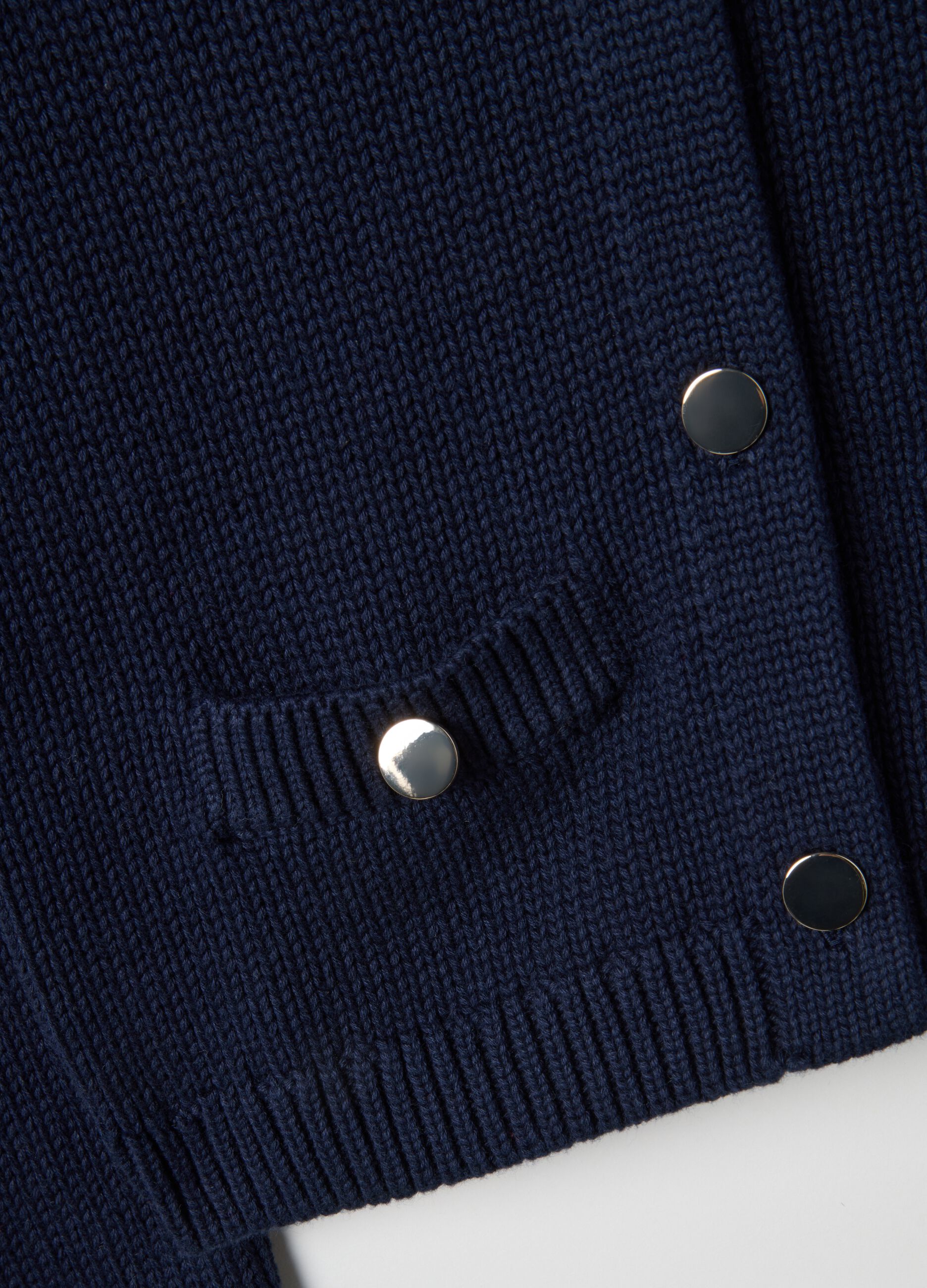 Regular fit blue cardigan in pure cotton with buttons