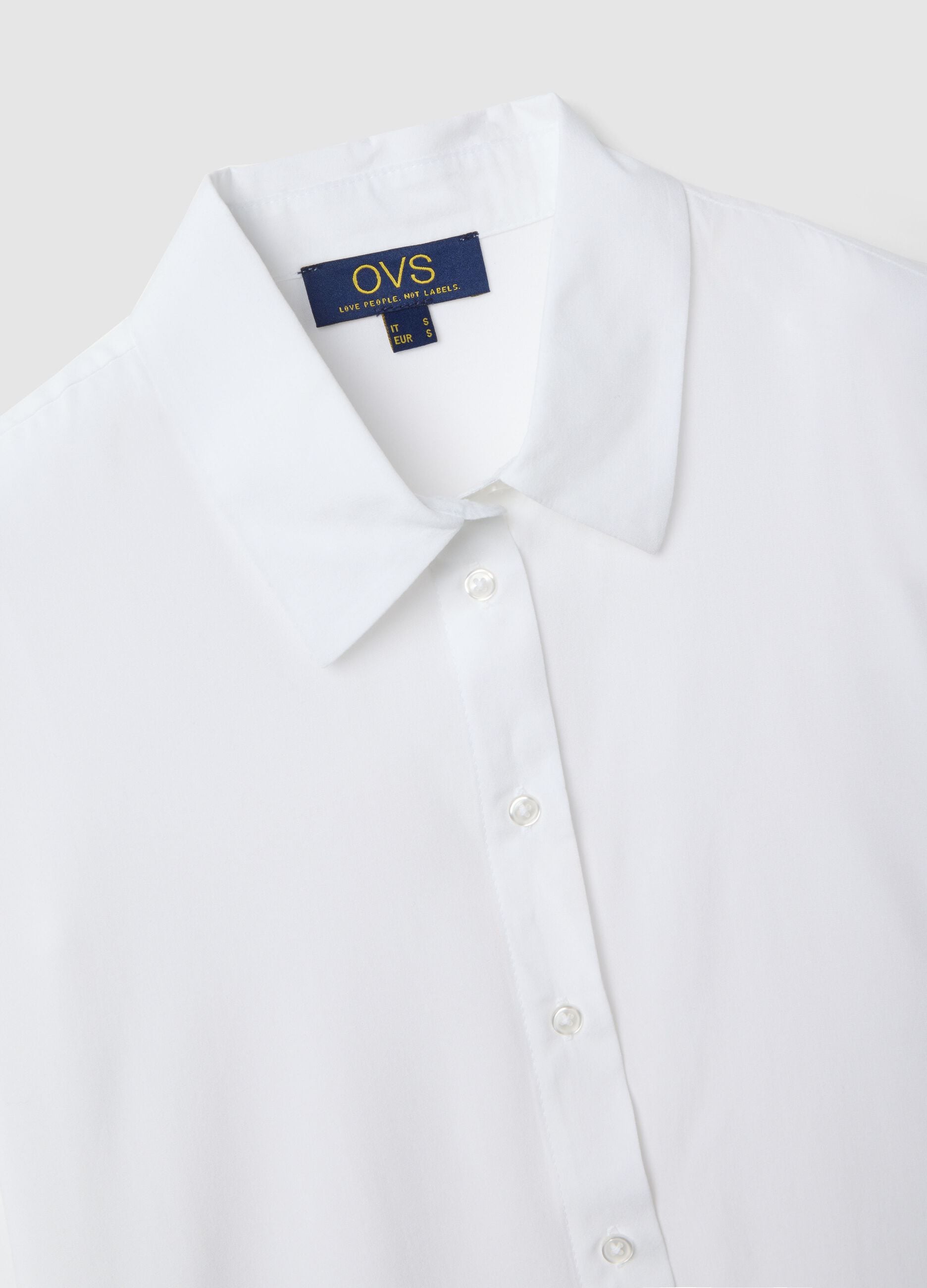 Regular fit white pure viscose shirt