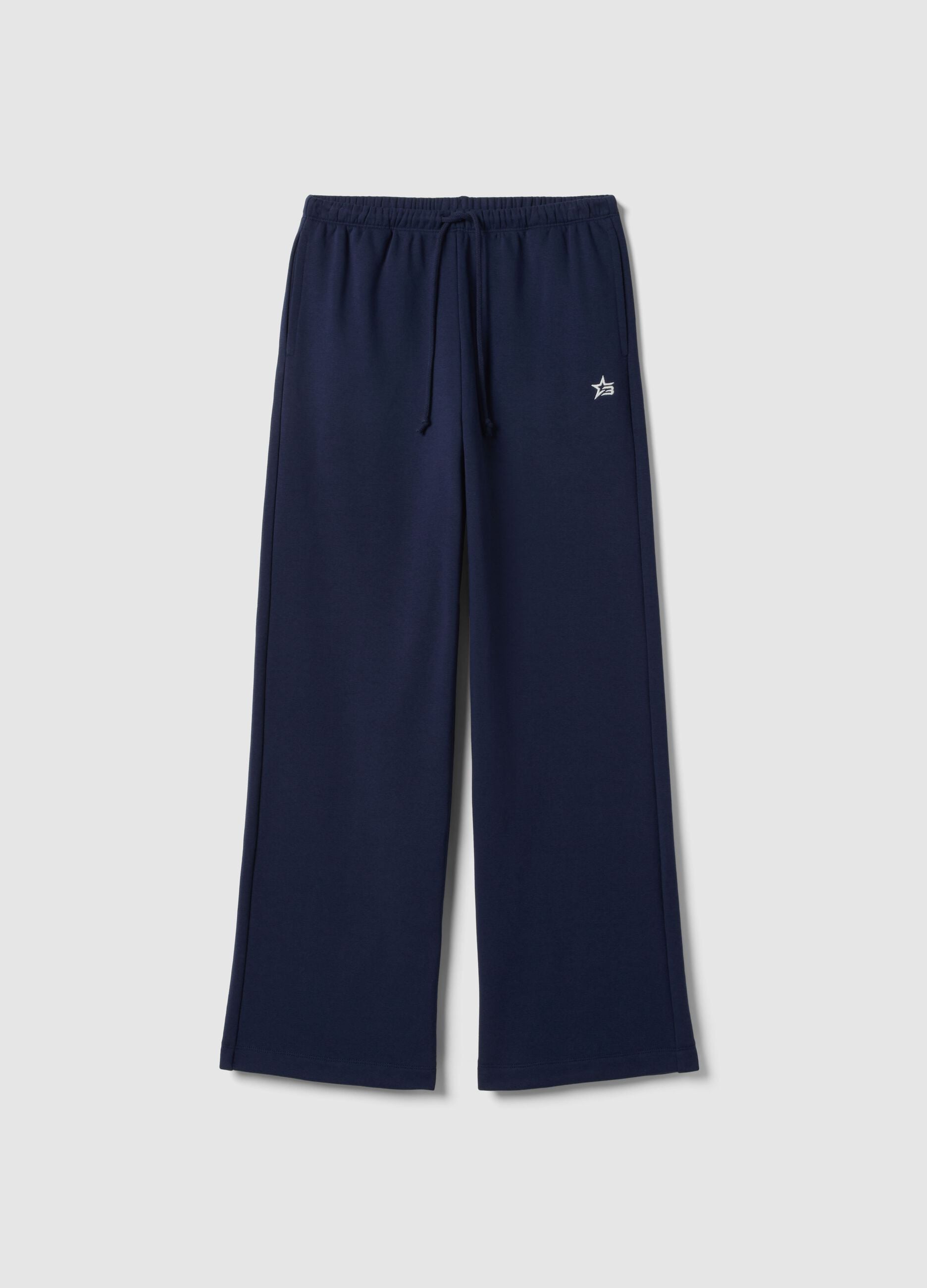 Blue jogger trousers in regular fit cotton blend