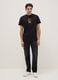 Black pure cotton regular fit T-shirt with Golden State Warriors logo_1