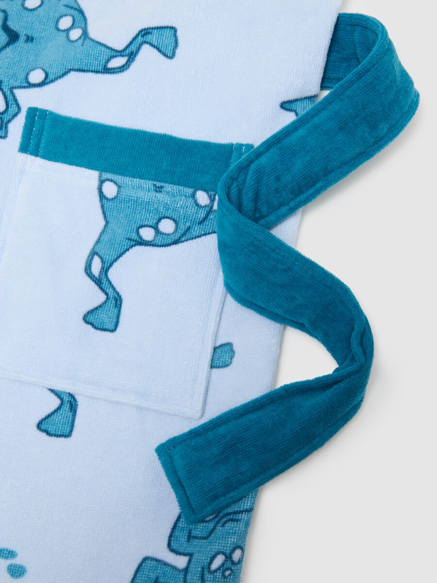 Accappatoio in puro cotone multicolor da ragazzo regular fit con stampe_2