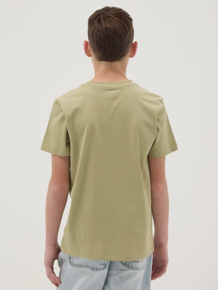 T-shirt verde a maniche corte in puro cotone organico per ragazzo_1