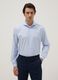 Multicolour striped slim fit shirt with French collar_0