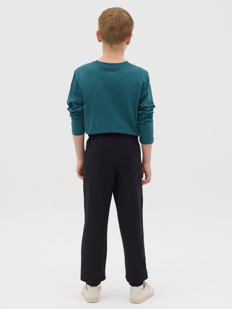 Fleece joggers with drawstring and print_2