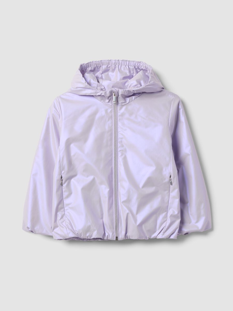 Lightweight purple zip-up hooded jacket for girls, regular fit_0