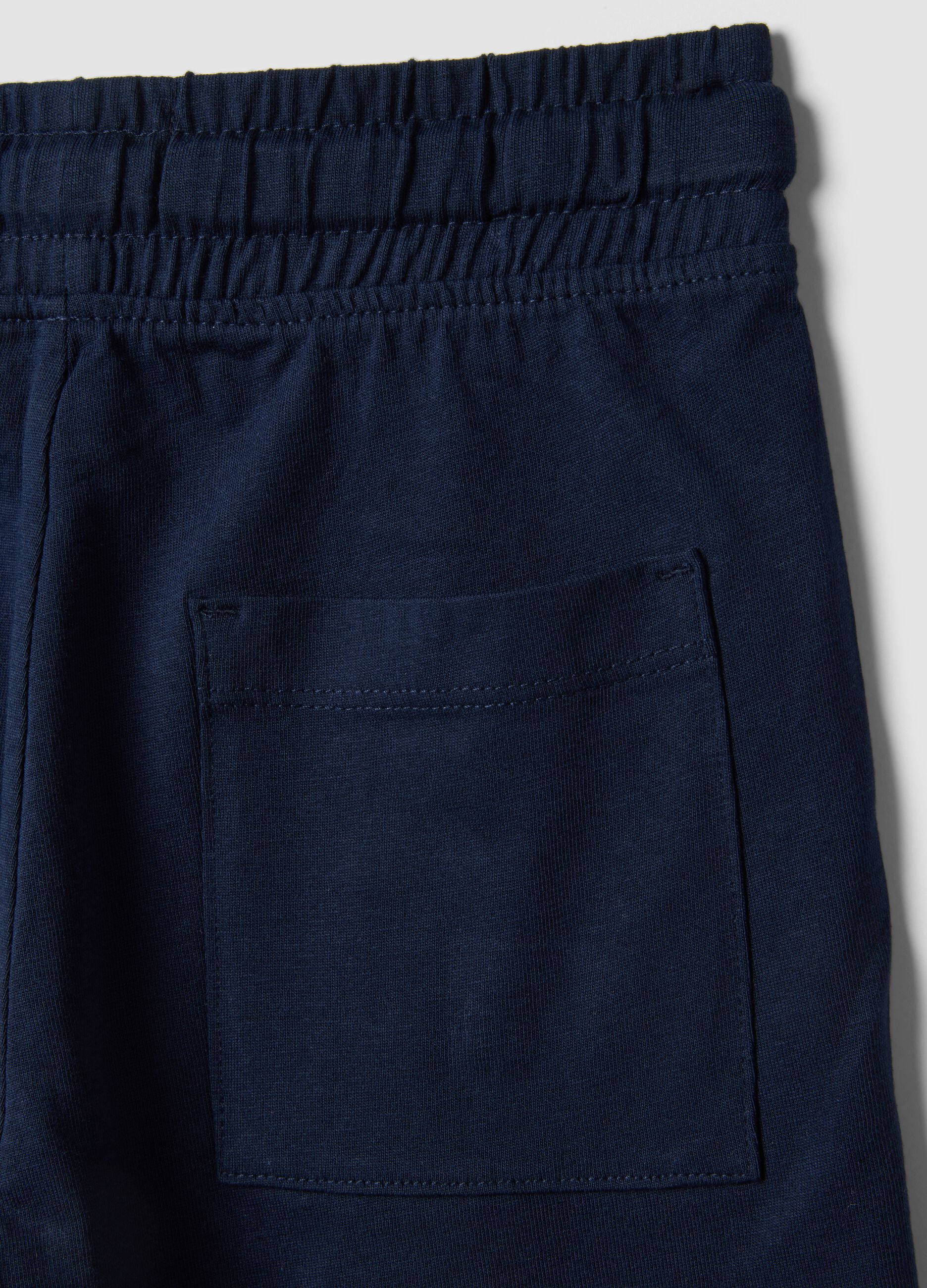 Boys&rsquo; regular-fit pure cotton blue shorts