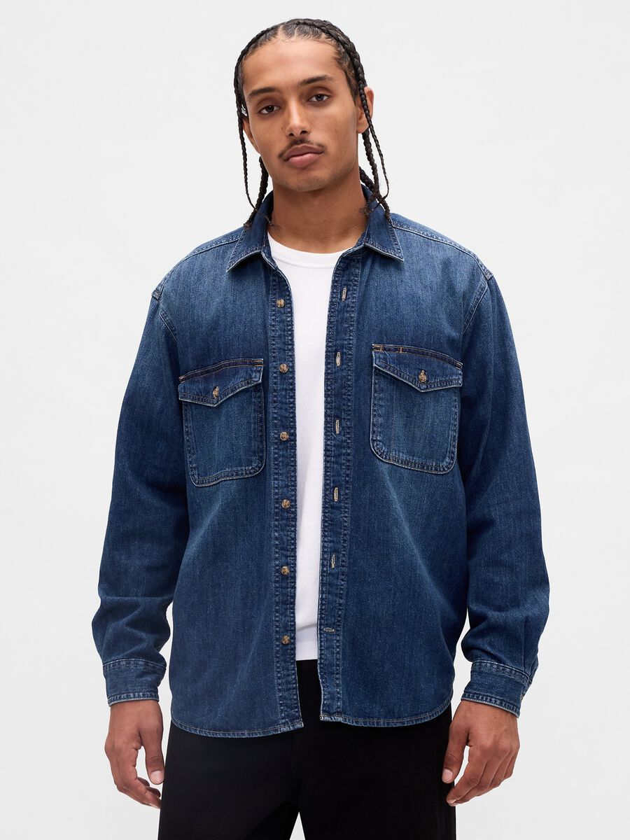 Long Sleeve Denim Shirt_0