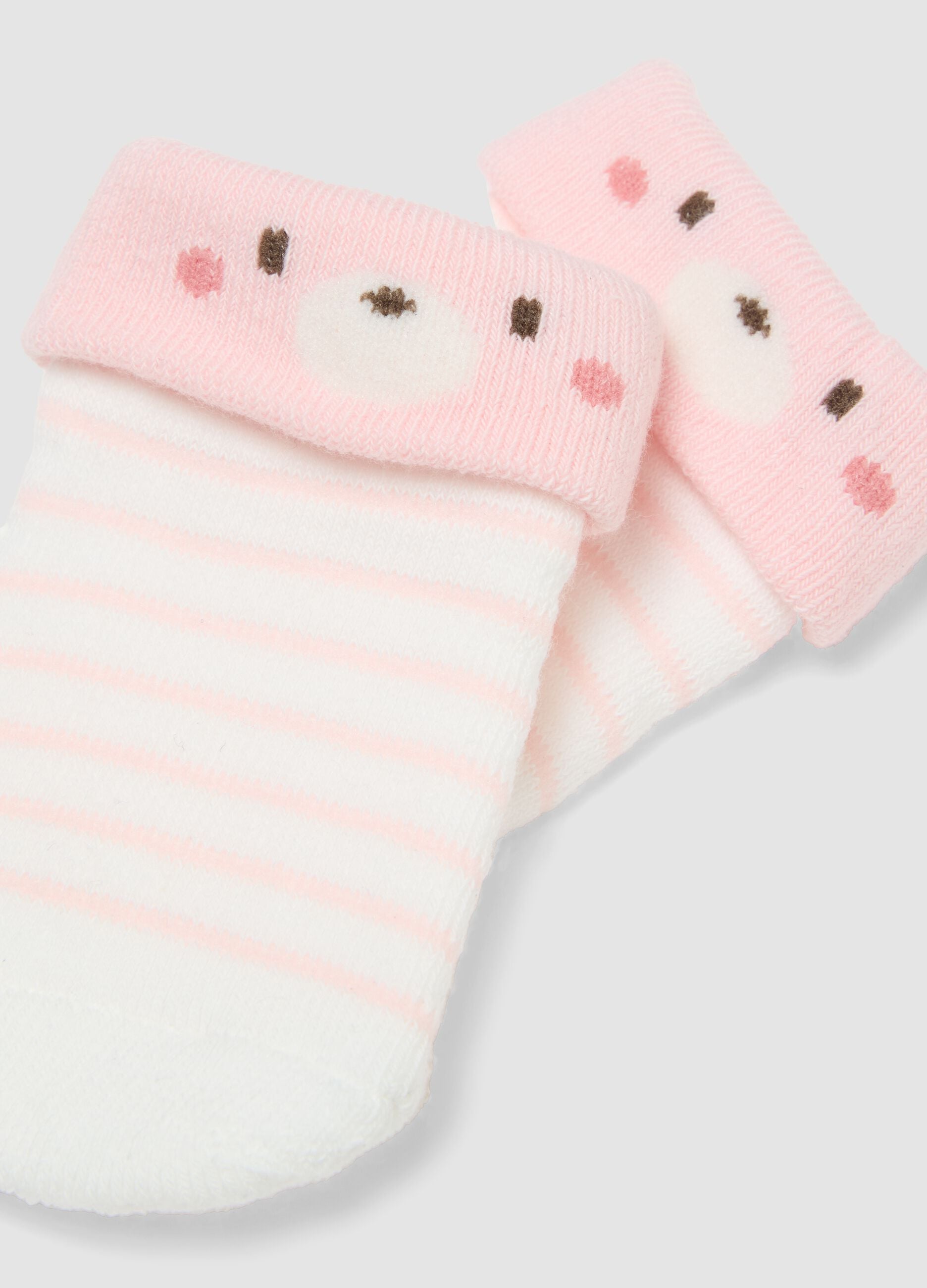 3-pack of multicolour short socks in organic cotton blend for baby girl