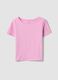 Pink pure cotton T-shirt with crew neck_4