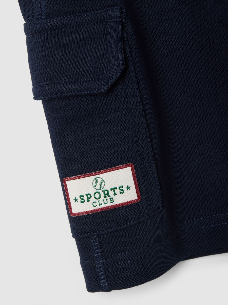 Boys&rsquo; blue 100% cotton regular-fit shorts with elasticated waistband_2