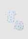 Newborn white pure cotton pyjamas regular fit with marine prints_1