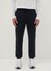 Regular fit blue cotton blend jogger trousers_1