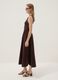 Brown sleeveless stretch cotton dress, regular fit_1