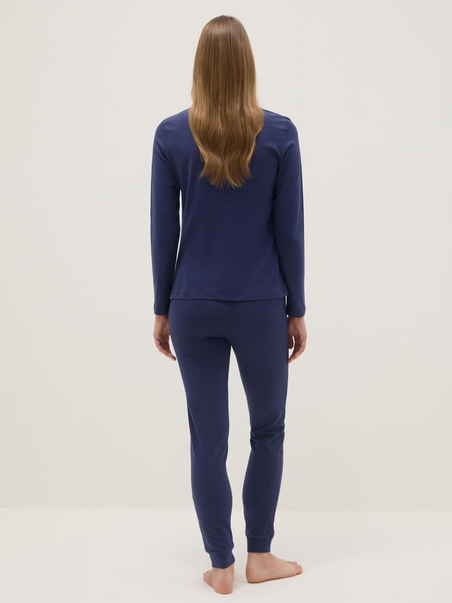 Pigiama blu in cotone_2