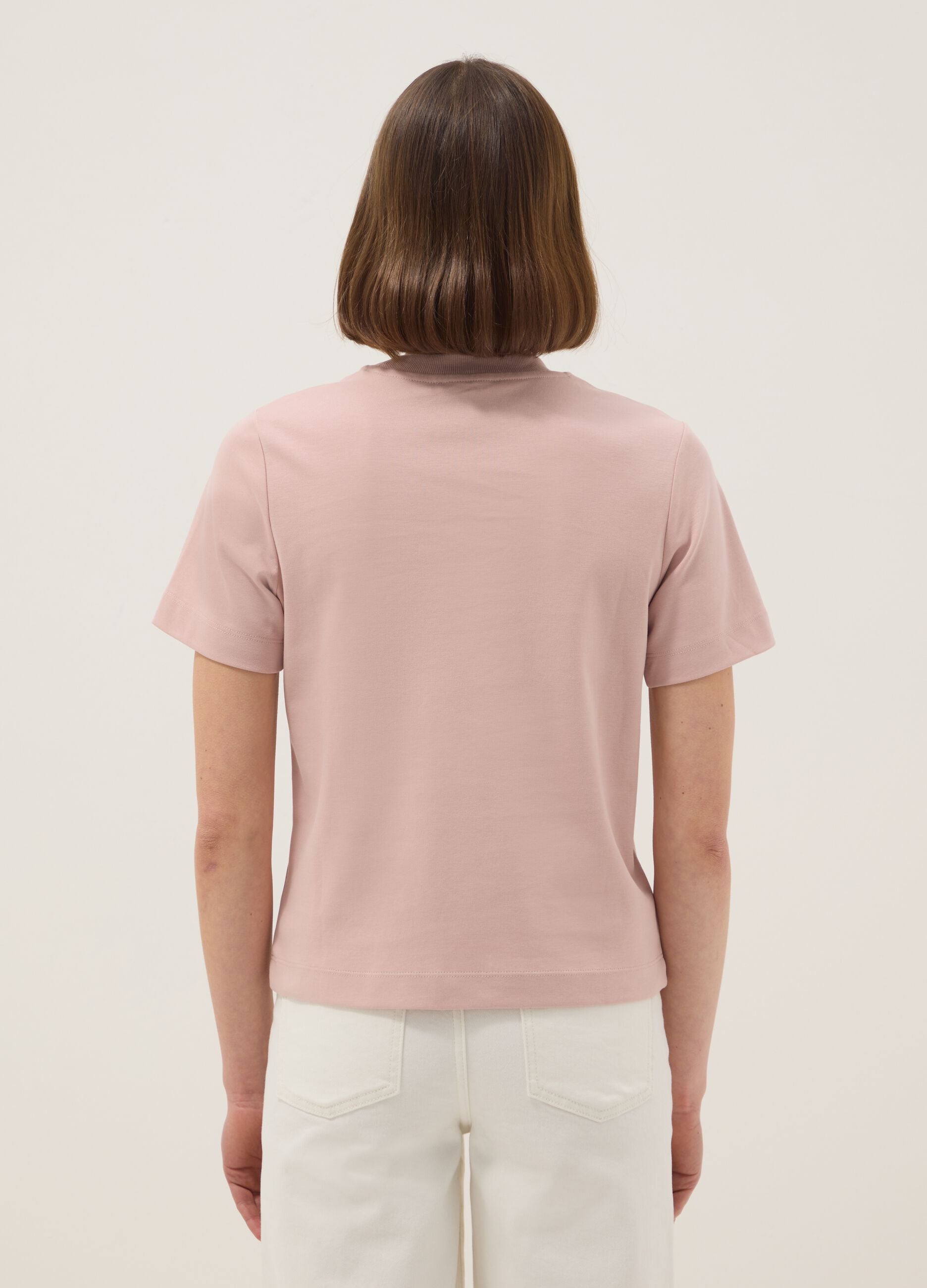 Pink pure cotton relaxed fit T-shirt