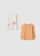 Multicolour pure cotton girl's t-shirt twin pack regular fit_0