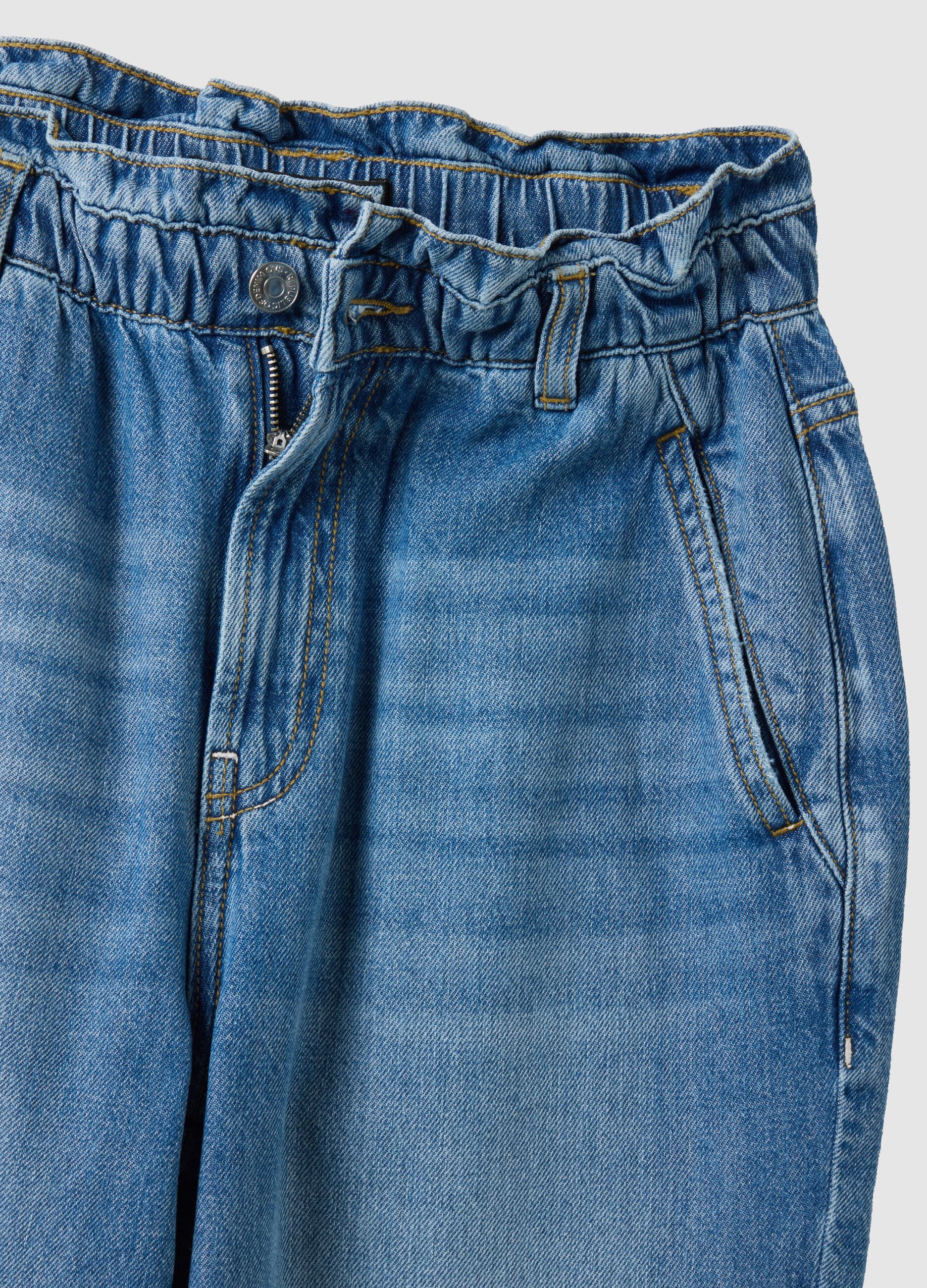 Blue Pure Cotton Baggy Trousers