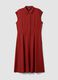 Red regular-fit shirt dress in viscose and linen blend_4