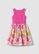 Pink sleeveless stretch cotton dress_1